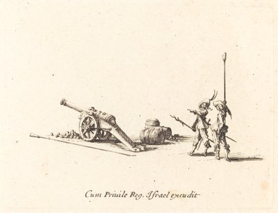 Przygotowanie do strzału z armaty, 16341635. autorstwa Jacques Callot