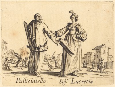 Pulliciniello i Siga. Lukrecja autorstwa Jacques Callot