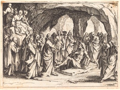 Wskrzeszenie Łazarza autorstwa Jacques Callot