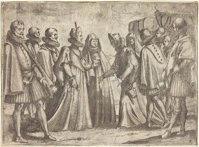 Recepcja w Mantui [po prawej] autorstwa Jacques Callot