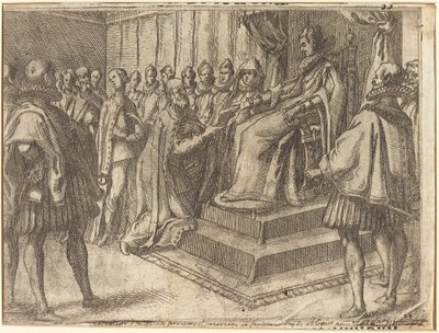 Przyjęcie posła polskiego [recto], 1612. autorstwa Jacques Callot