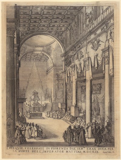 Requiem na cześć cesarza Macieja autorstwa Jacques Callot