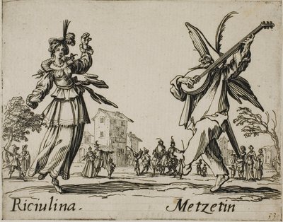 Riciulina - Metzetin, płyta 8 z Balli di Sfessania autorstwa Jacques Callot
