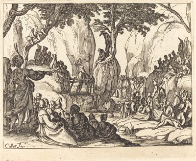 Głoszenie św. Jana na pustyni. autorstwa Jacques Callot