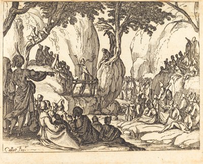 Głoszenie św. Jana na pustyni autorstwa Jacques Callot