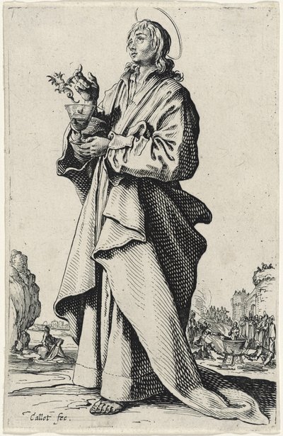 Św. Jan Ewangelista z Les Grands Apôtres (Wielcy Apostołowie), 1631 autorstwa Jacques Callot
