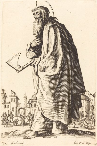 Święty Tadeusz, opublikowany 1631. autorstwa Jacques Callot