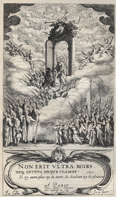 Święci i święci spieszący u wrót Raju - kompozycja i rycina Jacques Callot (1592-1635) autorstwa Jacques Callot