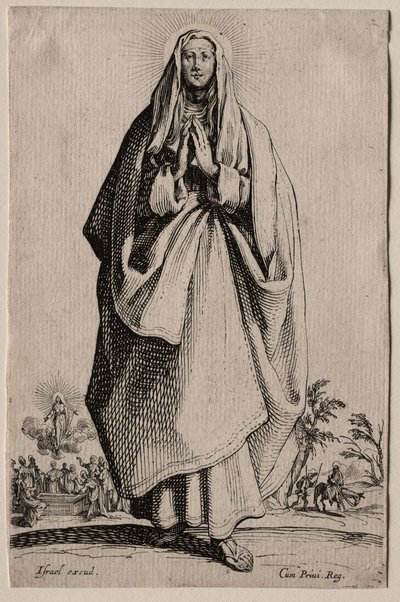 Święci Najświętszej Maryi Panny Zbawiciela Ikony/Les Grands Apôtres (Wielcy Apostołowie): La Sainte Vierge (Święta Dziewica) autorstwa Jacques Callot