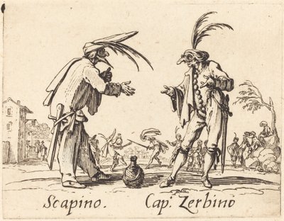Scapino i Kap.Zerbino, ok. 1930 r. 1622. autorstwa Jacques Callot
