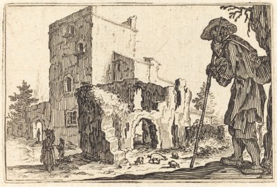 Pasterz i Ruiny, c. 1622. autorstwa Jacques Callot
