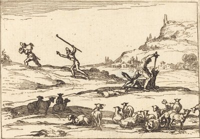 Pasterze broniący swoich stad autorstwa Jacques Callot