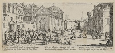 Szpital, plansza 15 z cyklu „Nędze wojny” autorstwa Jacques Callot