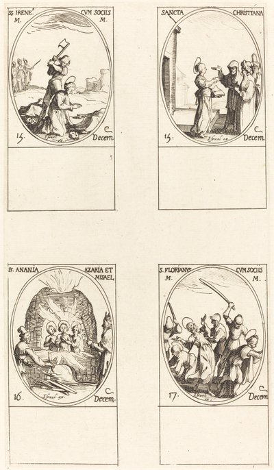 św. Bibiana; Św. Birinus; św. Barbary; św autorstwa Jacques Callot