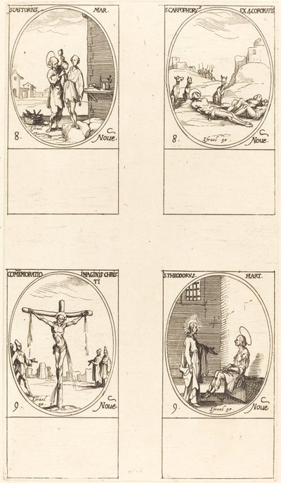Św. Kastoriusz, Św. Karpofor i Czterej Męczennicy w Koronacji, Wspomnienie obrazu autorstwa Jacques Callot