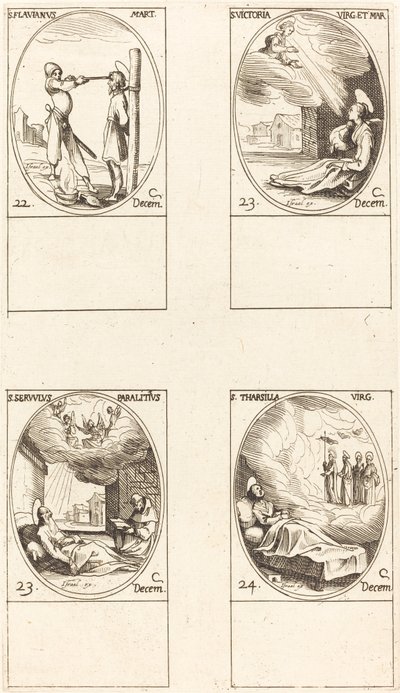 św. Flawiusza, św. Wiktorii, św. Serwulus, św. Tarsilla autorstwa Jacques Callot