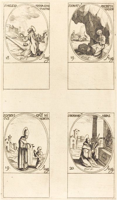 św. Heleny, św. Donata, św. Ludwika, biskupa, św. Bernarda. autorstwa Jacques Callot