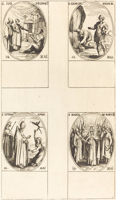 św. Hioba, proroka; św Gangulphus; św. Epifaniusz; Matka Boska Męczenników autorstwa Jacques Callot
