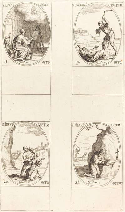 św. Łukasza; św. Lucjana; św. Irena; Św. Hilarion autorstwa Jacques Callot