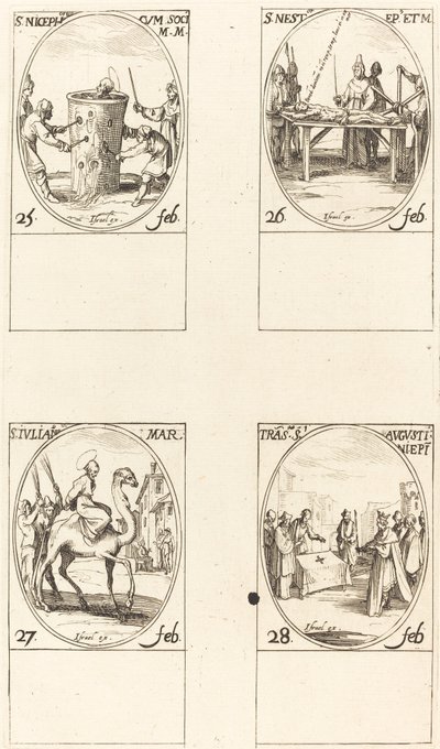 św. Nicefor; św. Nestora; św. Juliana; Tłumaczenie św. Augustyna autorstwa Jacques Callot