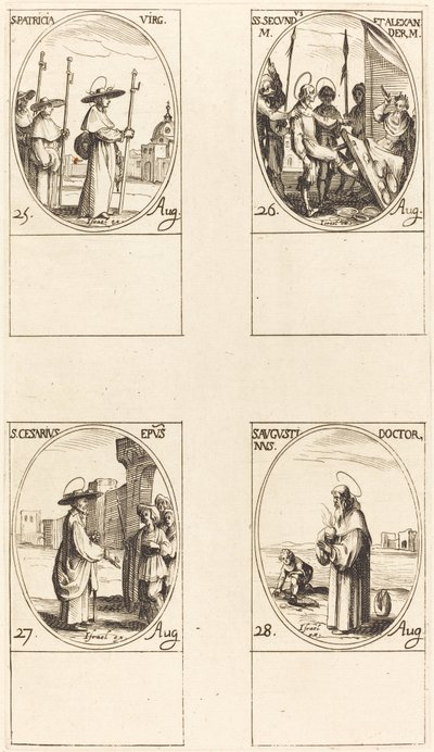 św. Patrycji, św. Secundus i Aleksander, św. Cezara, św. Augustyn autorstwa Jacques Callot