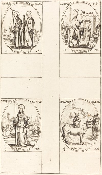 św. Filipa i Jakuba Mniejszego, Apostołowie; św. Atanazy; Wynalezienie Krzyża; autorstwa Jacques Callot