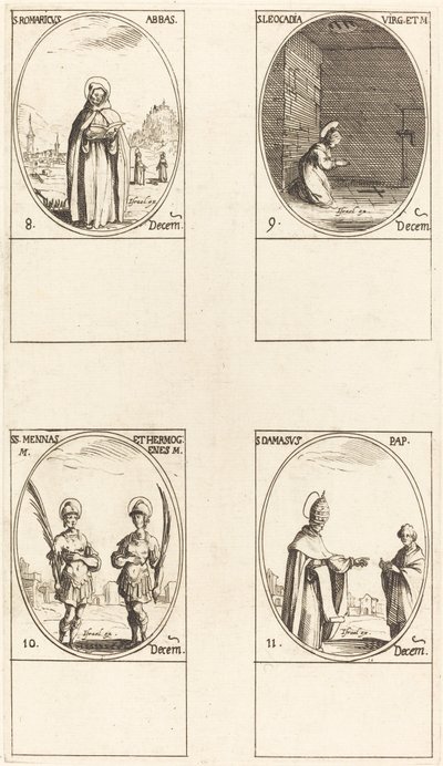 św. św Leokadia; św. Mennas i Hermogenes; Św autorstwa Jacques Callot