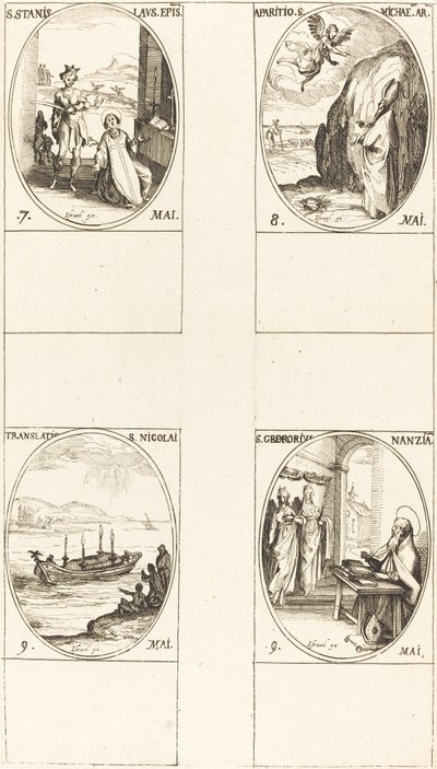 św. Stanisława; Objawienie św. Michała; Przekład św. Mikołaja; Św autorstwa Jacques Callot