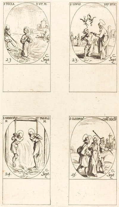 św. Tekla, św. Linusa, św. Andochius i Thyrsus, św. Kleopas autorstwa Jacques Callot