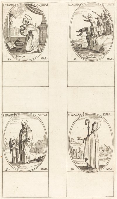 św. Tomasza z Akwinu; Św. Adrian i Towarzysze; św. Franciszka; Św autorstwa Jacques Callot