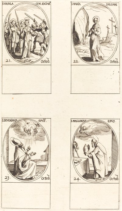 św. Urszula i Towarzysze; Maria Salome; św. Seweryn; Św. Magnoriusz autorstwa Jacques Callot