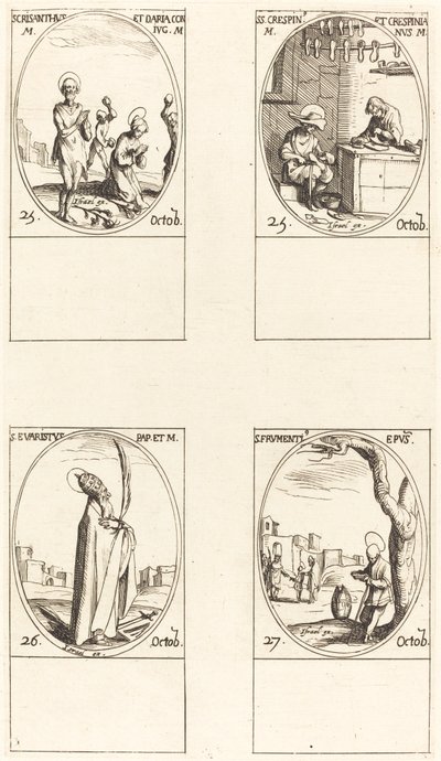 św. Chrysanthus i Daria; św. Kryspin i Kryspin; św. Erystusa; św autorstwa Jacques Callot