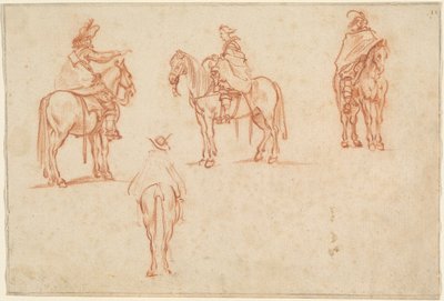 Studium czterech jeźdźców autorstwa Jacques Callot