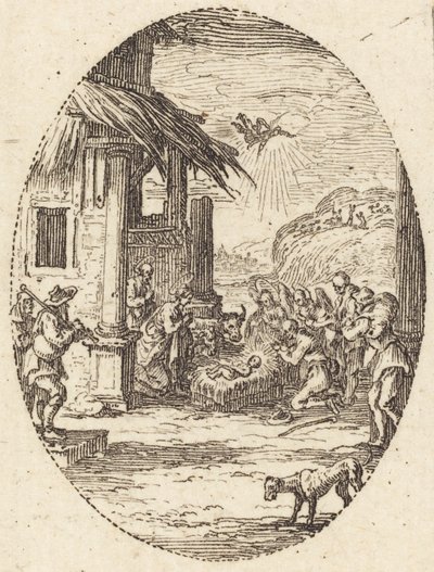 Adoracja pasterzy autorstwa Jacques Callot