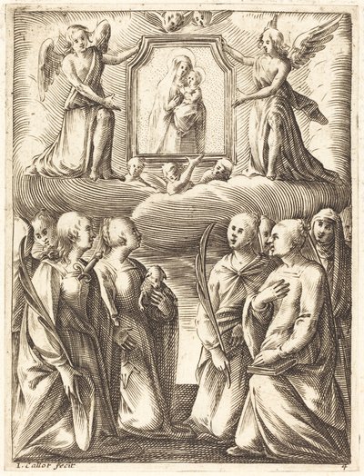 Adoracja Dziewicy z Dzieciątkiem autorstwa Jacques Callot