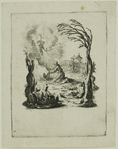Agonia w ogrodzie, z Małej pasji autorstwa Jacques Callot