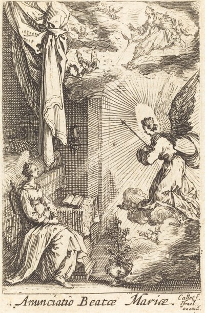 Zwiastowanie w roku 1630 lub po nim. autorstwa Jacques Callot