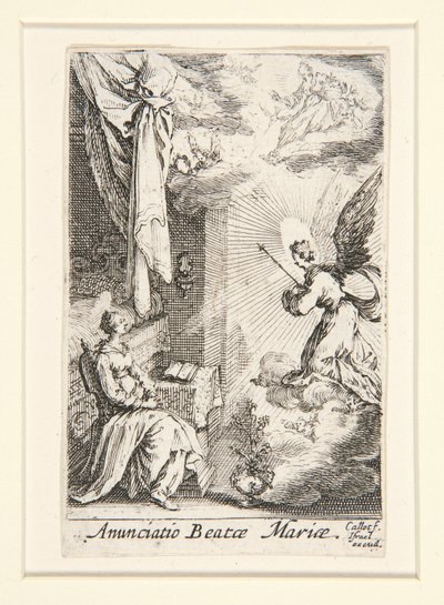 Zwiastowanie, nie. 5 z Życia Dziewicy autorstwa Jacques Callot