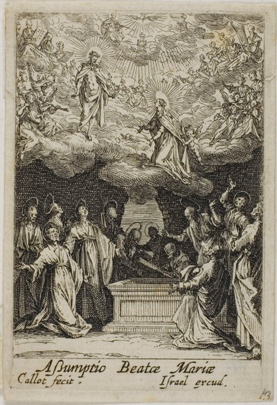 Wniebowzięcie Najświętszej Maryi Panny, z Życia Najświętszej Maryi Panny autorstwa Jacques Callot