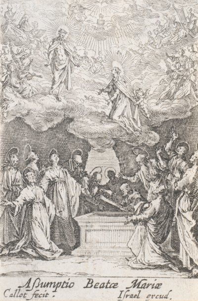 Wniebowzięcie Najświętszej Maryi Panny, nie. 13 z Życia Dziewicy autorstwa Jacques Callot