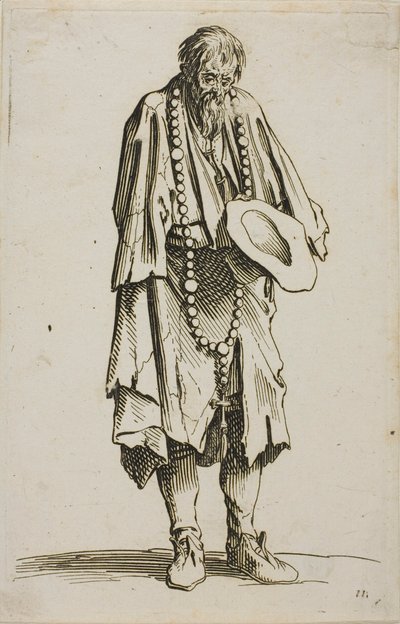 Żebrak z różańcem, płyta jedenasta z The Beggars autorstwa Jacques Callot