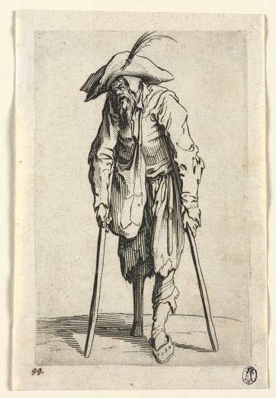 The Beggars: Żebrak z drewnianą nogą , c. 1623. autorstwa Jacques Callot