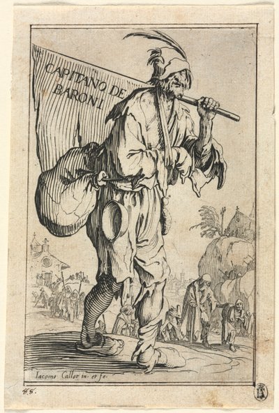 The Beggars: Frontispiece: Kapitan baronów autorstwa Jacques Callot