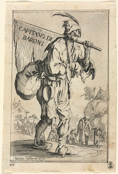 The Beggars: Frontispiece: Kapitan baronów, ok. 201 1623. autorstwa Jacques Callot