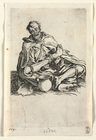 Żebracy: Malingerer , c. 1623. autorstwa Jacques Callot