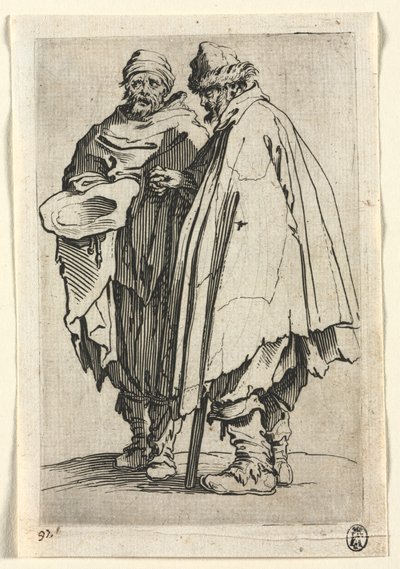 Żebracy: ślepiec i jego towarzysz autorstwa Jacques Callot