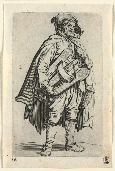 The Beggars: The Hurdy-Gurdy Player, c. 1623. autorstwa Jacques Callot
