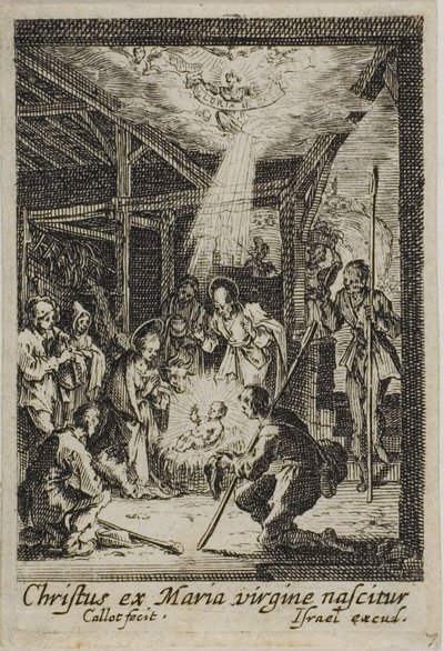 Narodziny Jezusa, z Życia Dziewicy autorstwa Jacques Callot
