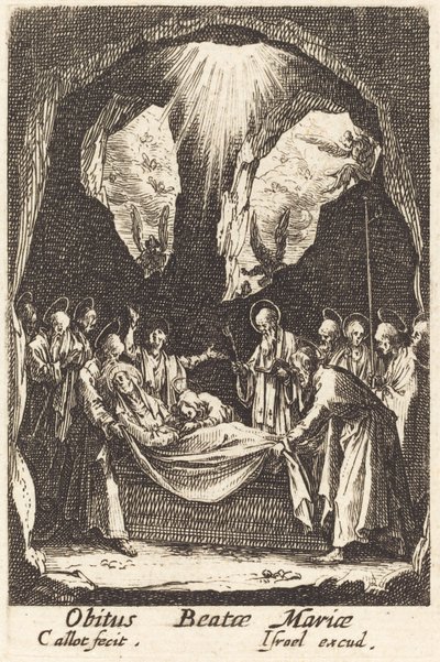 Pogrzeb Dziewicy w 1630 lub po 1630 roku. autorstwa Jacques Callot