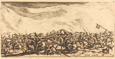 Walka kawalerii na miecze, ok. 1930 r. 16321634. autorstwa Jacques Callot